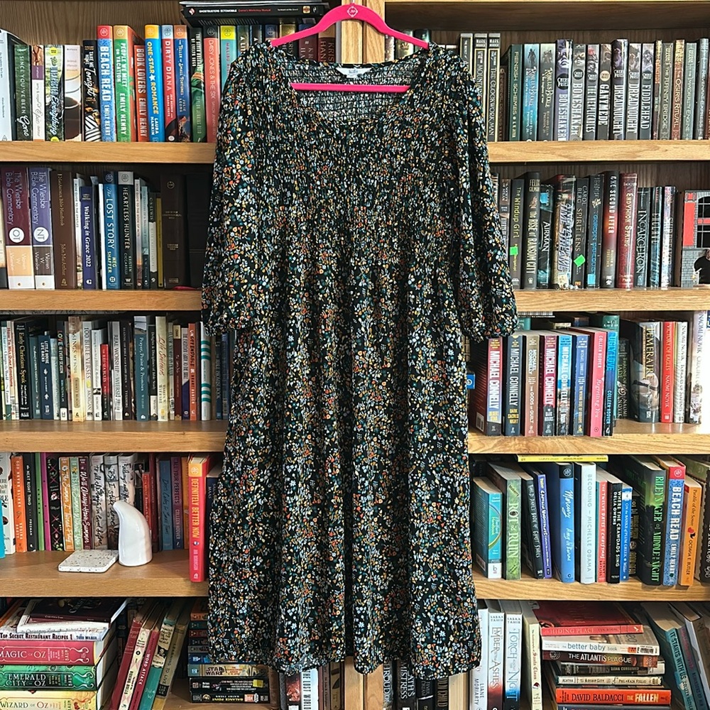 Croft & Barrow® ¾ Sleeve Smocked Midi Dress 1x floral